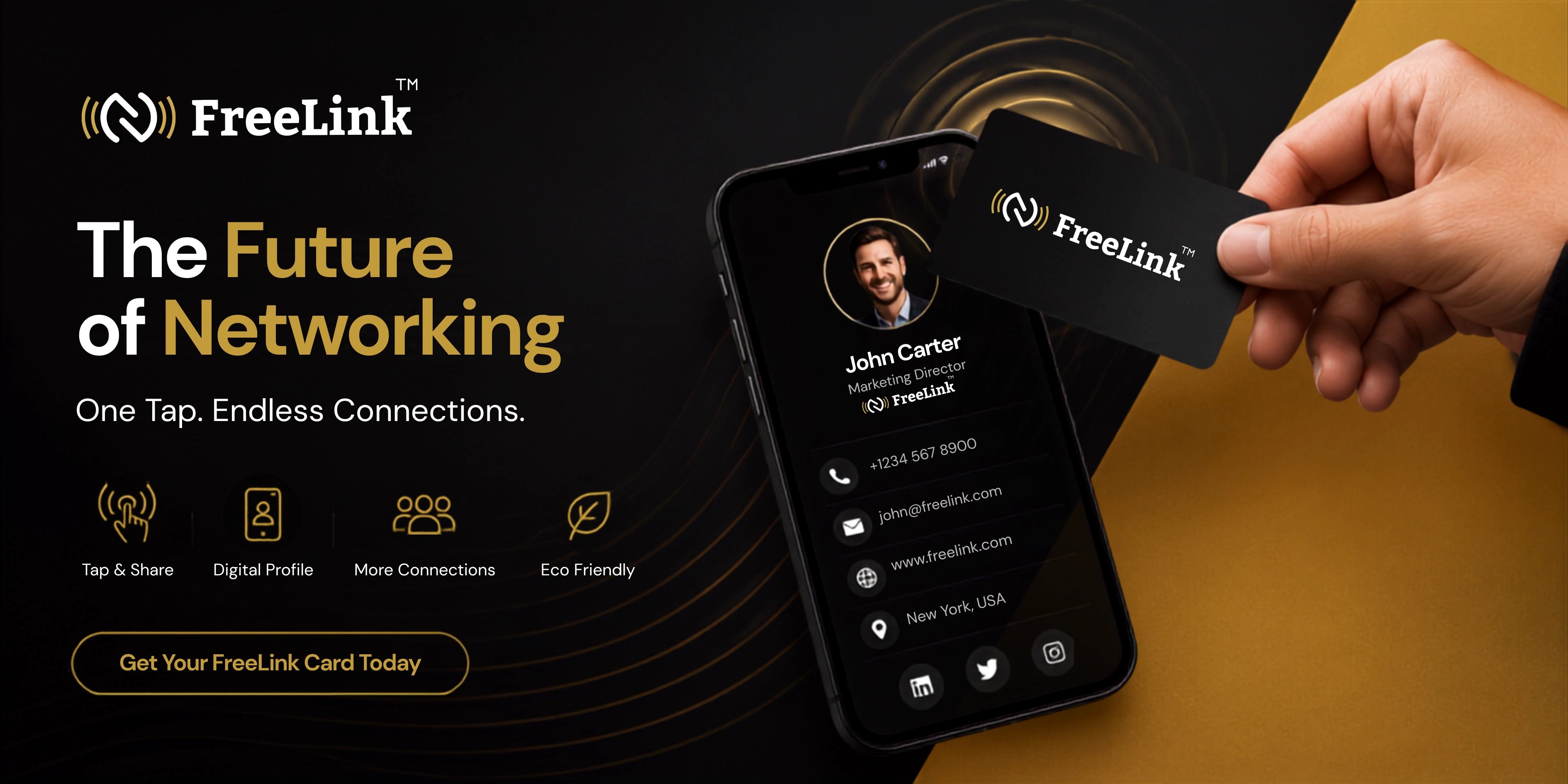 FreeLink NFC Business Card | Smart Digital Business Card India | NFC Card Tap & Share | Metal NFC Card | PVC NFC Card | Digital Profile Card | Contactless Business Card | Smart Networking Card | One Tap Contact Sharing | Eco Friendly Business Card | Buy NFC Card Online India | Premium Business Card | Digital Visiting Card India